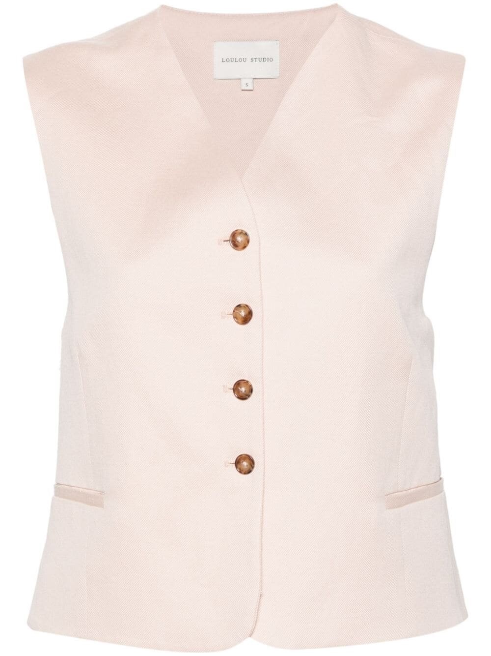 Loulou Studio Iba Button-up Gilet In Pink