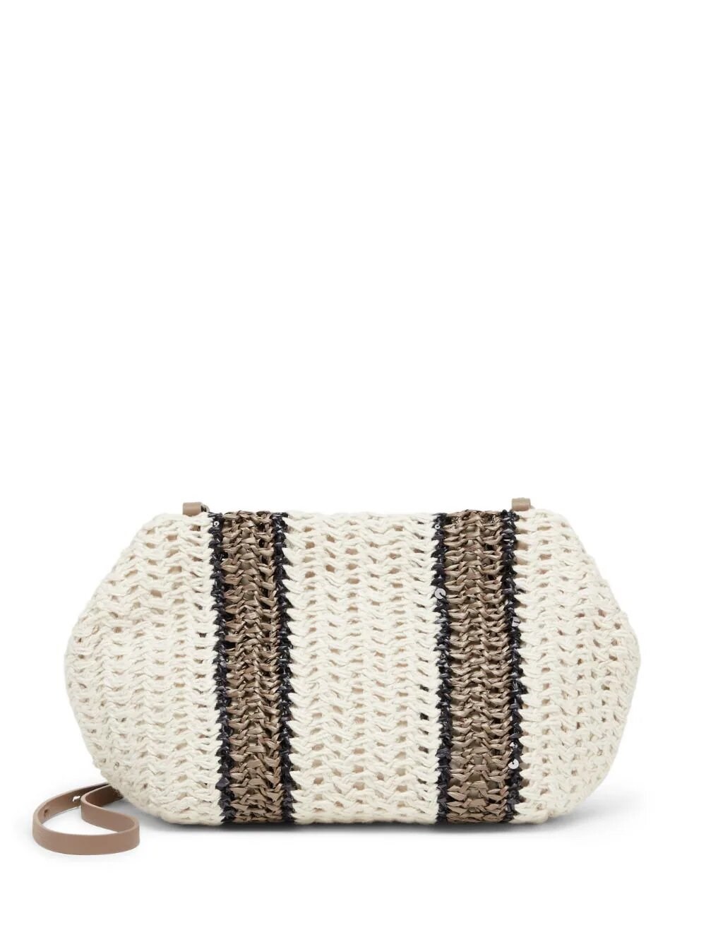 Shop Brunello Cucinelli Crochet Bag In Brown