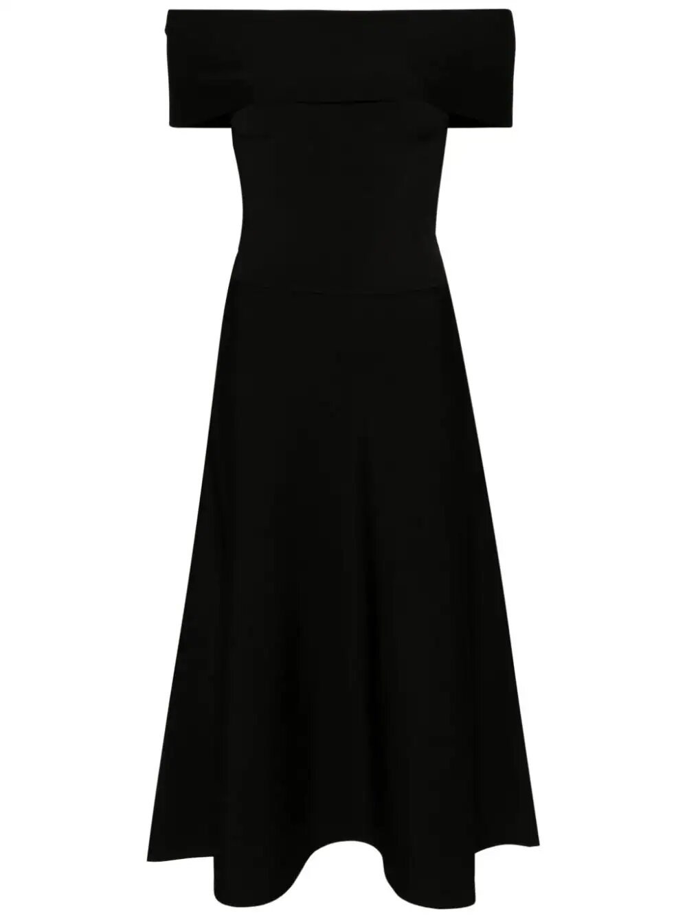 Shop Fabiana Filippi Off The Shoulder A Line Dress In Black  