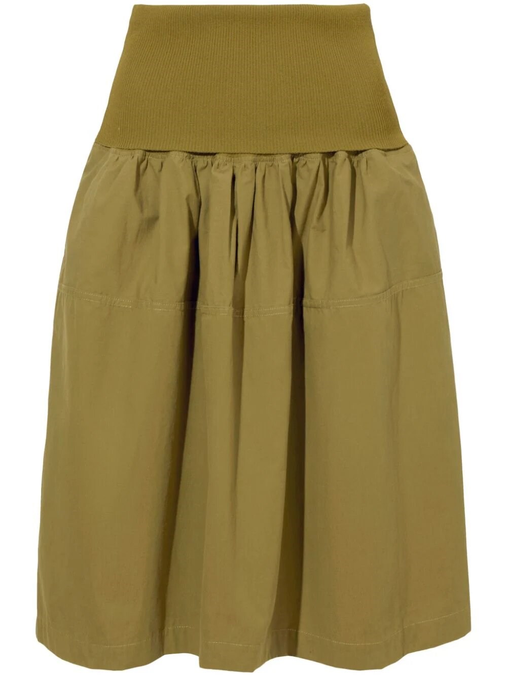 Proenza Schouler White Label Pleated Cotton Skirt In Green