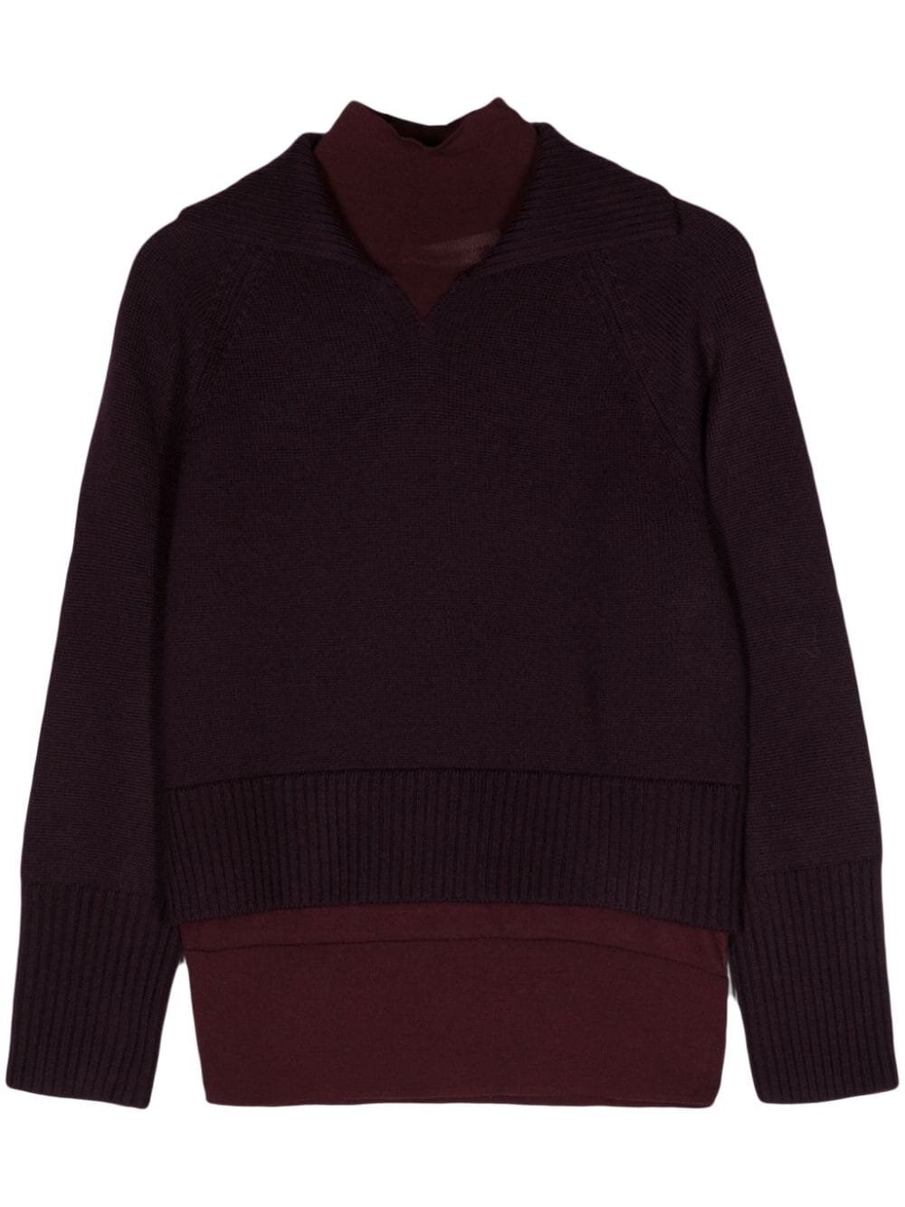Victoria Beckham Double Layer Sweater In Purple