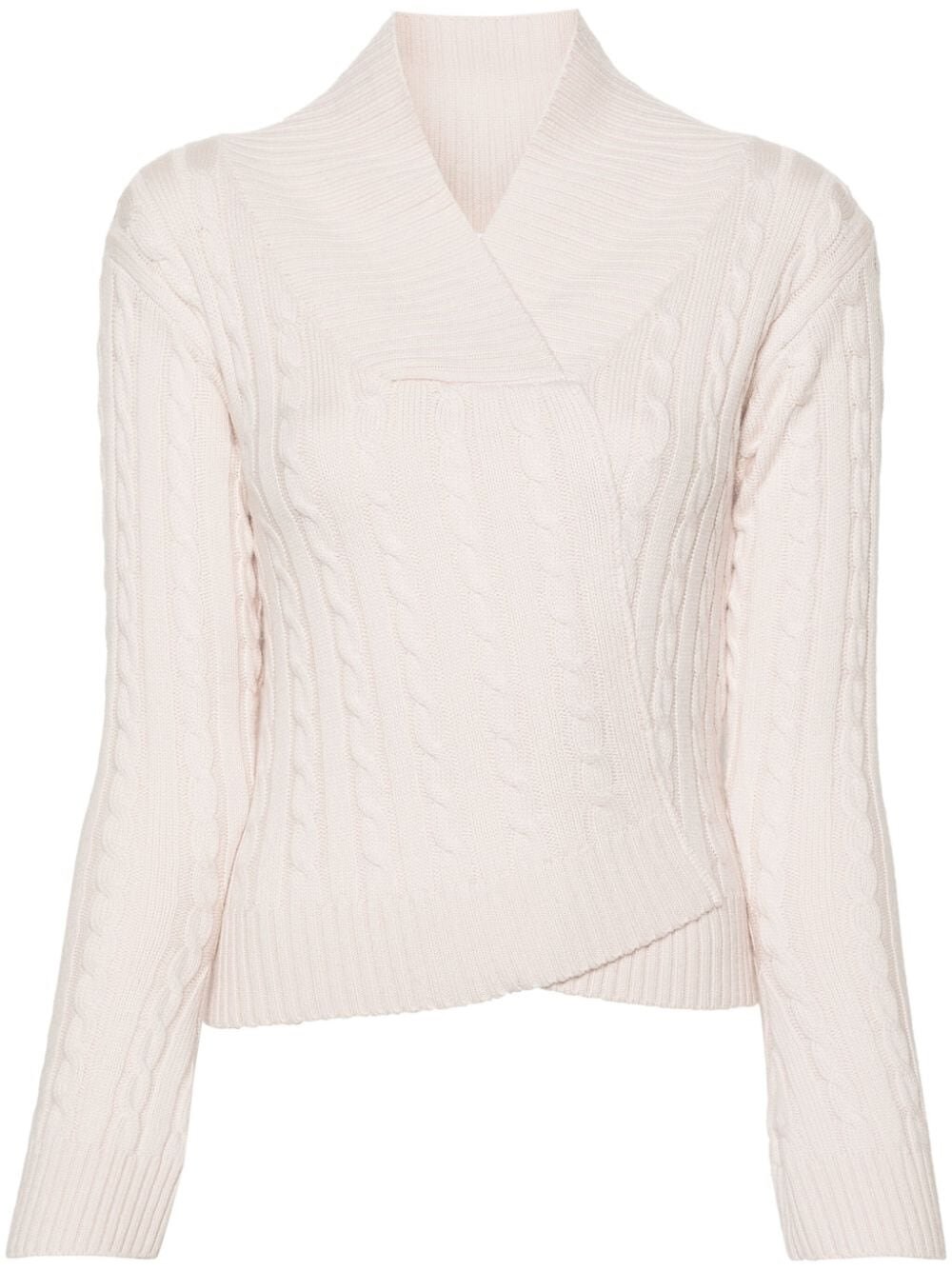 Victoria Beckham Cable Knit Sweaer In White