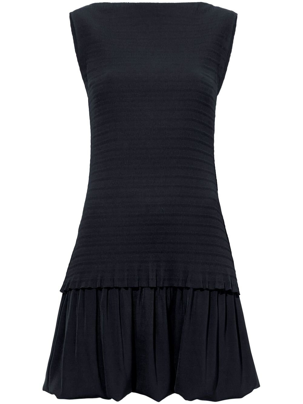 Proenza Schouler White Label Layered Seersucker Mini Dress In Black  