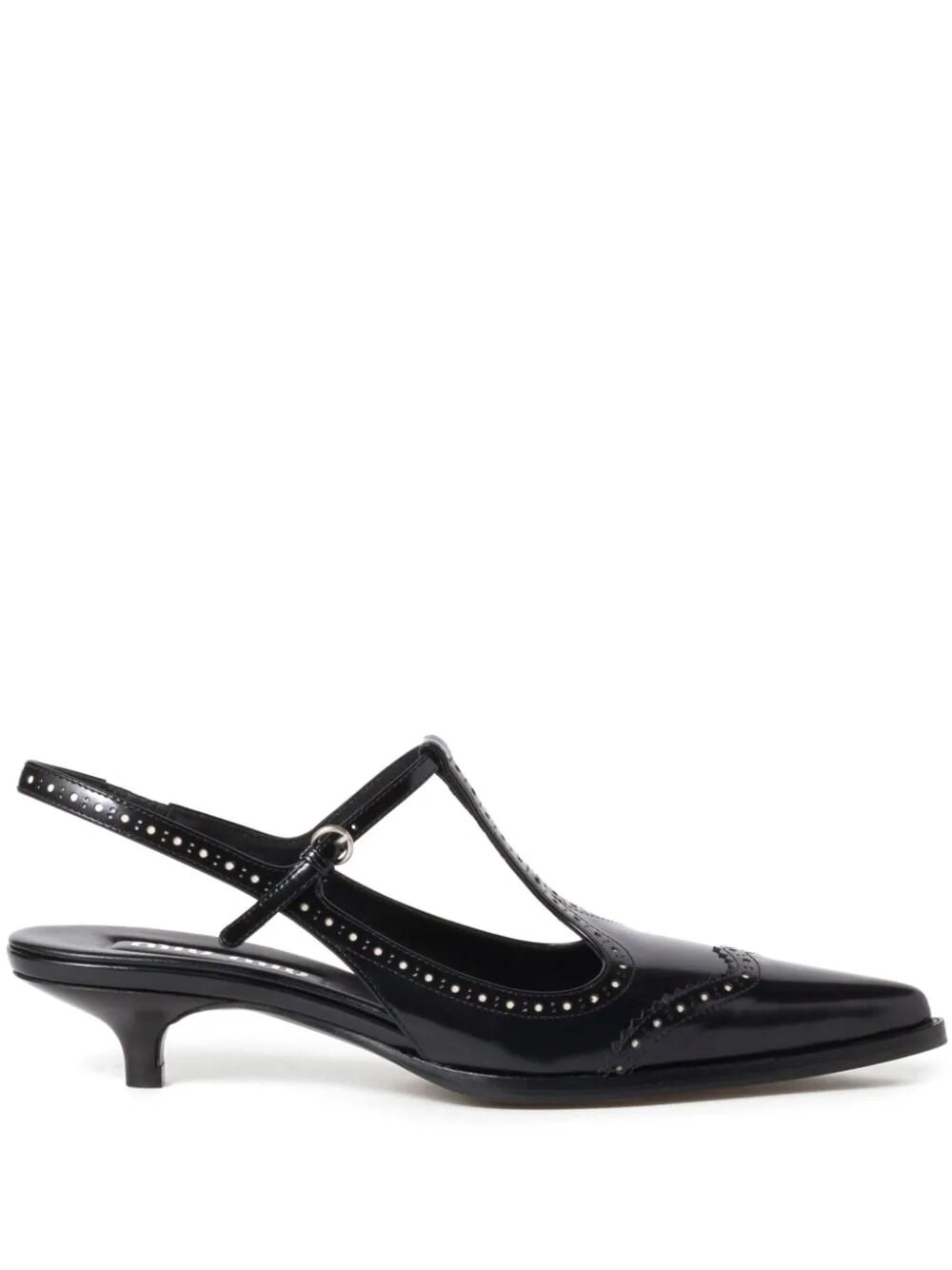Shop Miu Miu Décolleté Brouge In Black