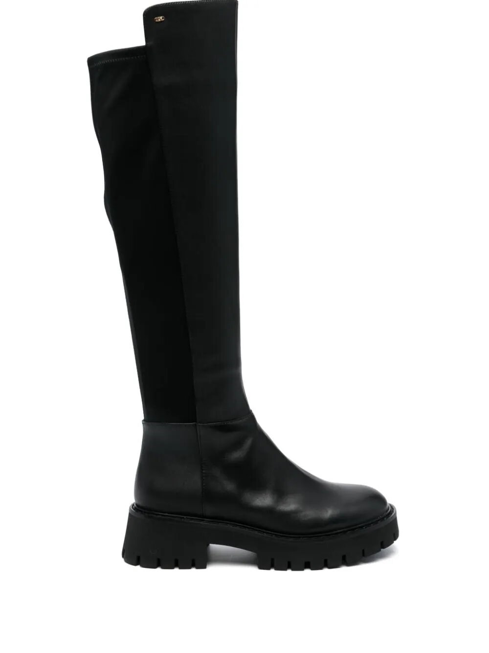 Michael Kors Asher Leather Boots In Black