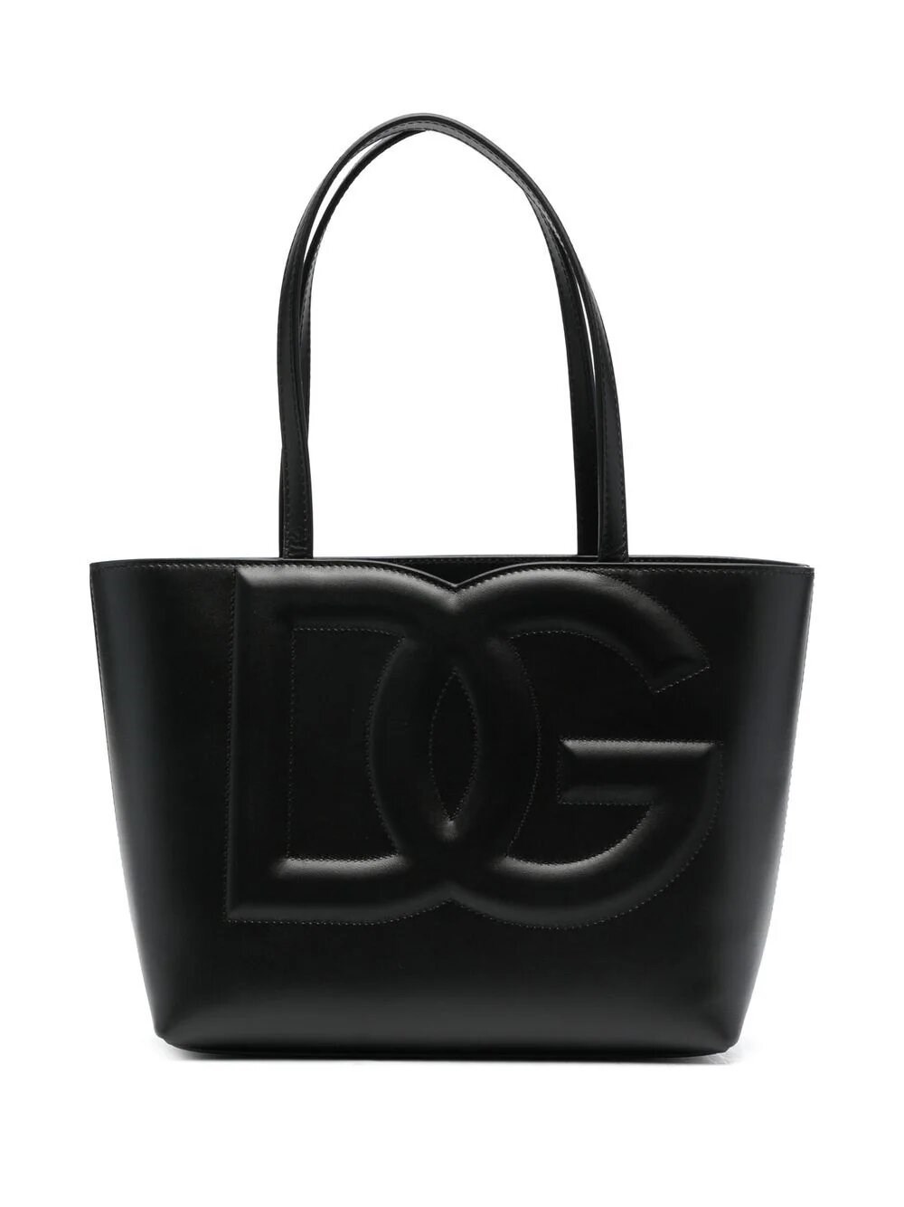 Dolce & Gabbana Small Dg Logo Shopping Bag In Black  