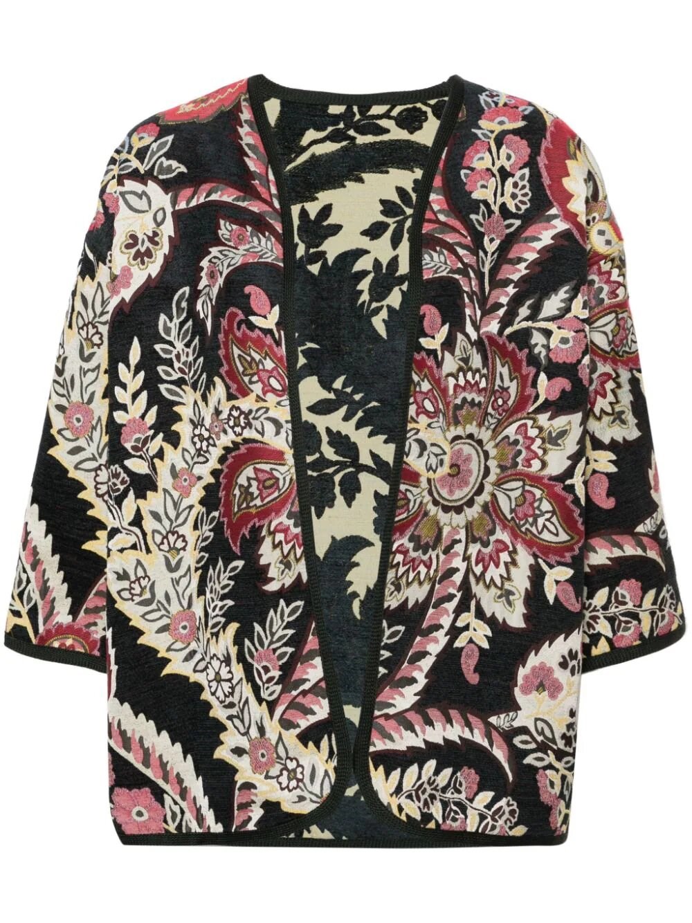 Shop Etro Printed Jacket In Green