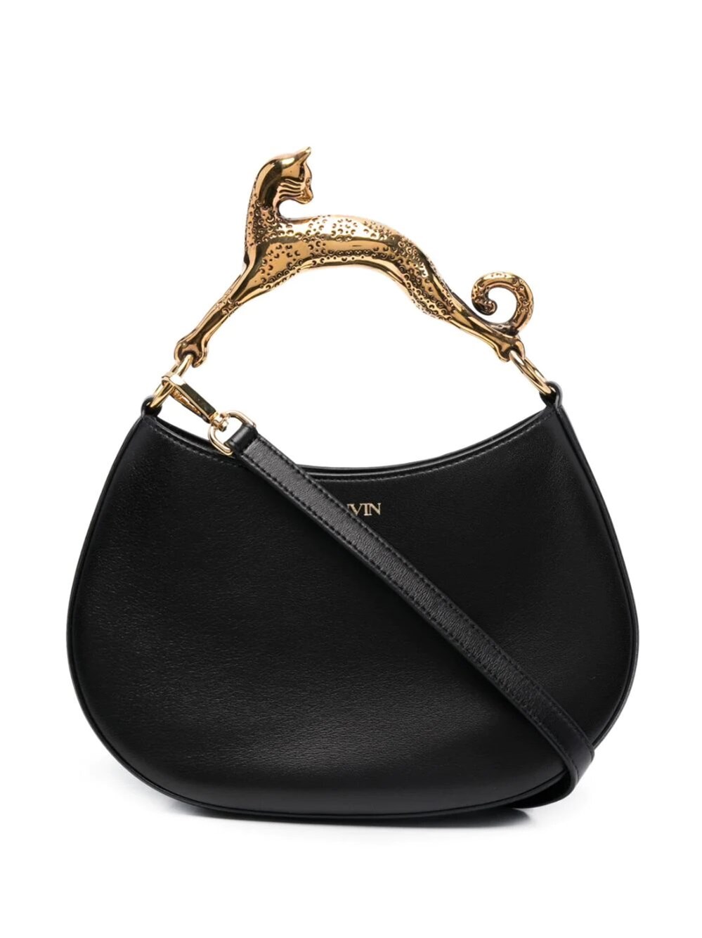 LANVIN LEATHER HOBO CAT BAG SM
