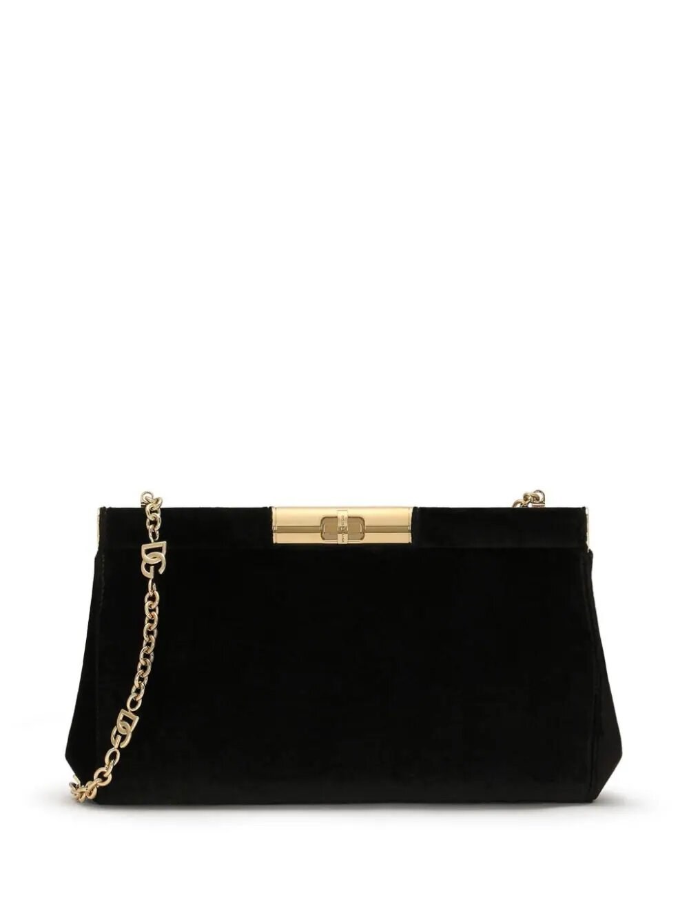 Dolce & Gabbana Marlene Small Satin Shoulder Bag In Black