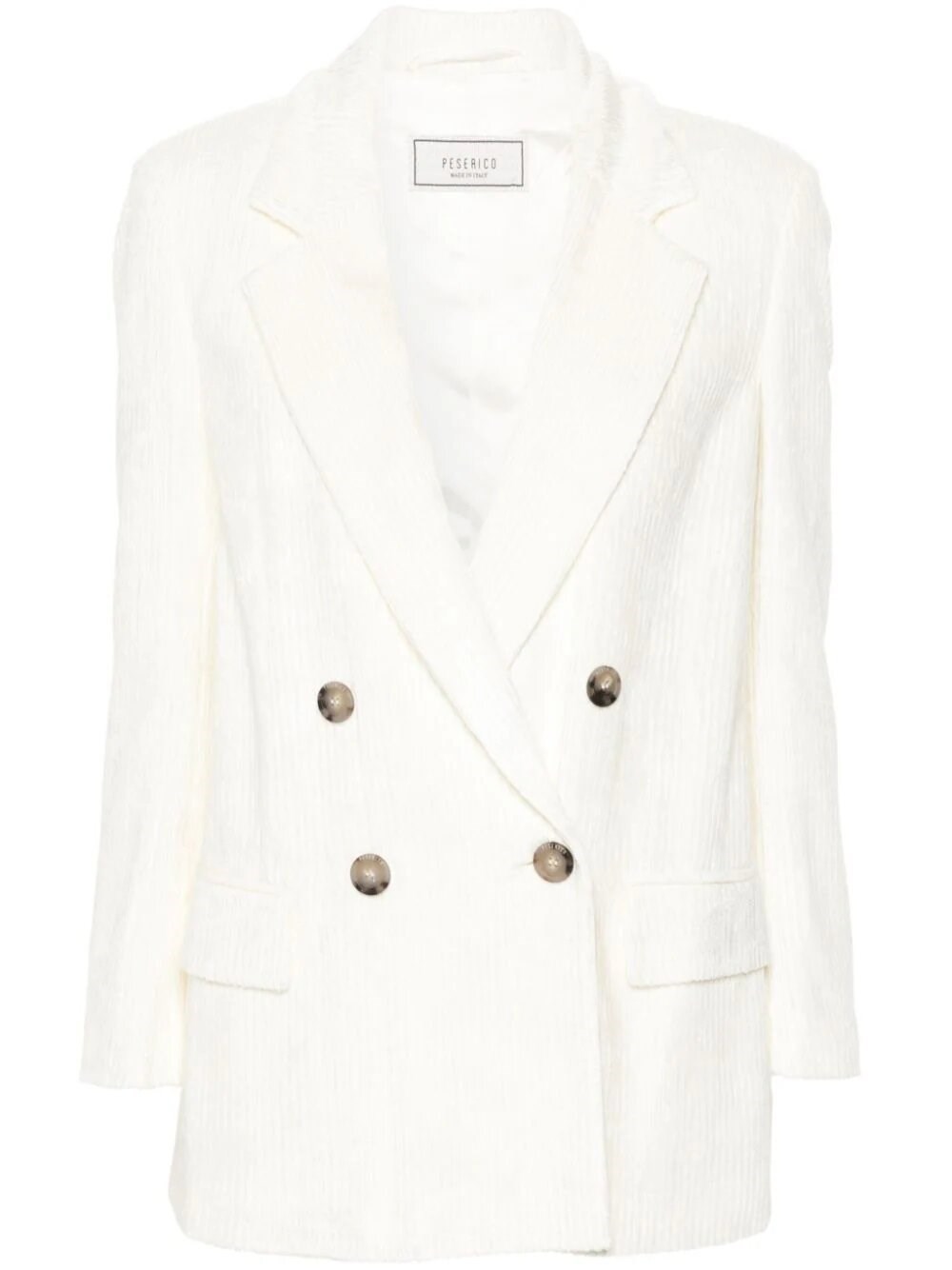 Peserico Double-breasted Blazer In White