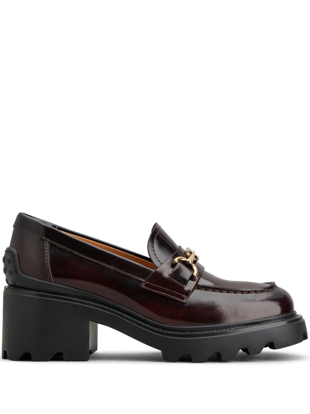 Shop Tod's Leather Loafer In Bordeaux