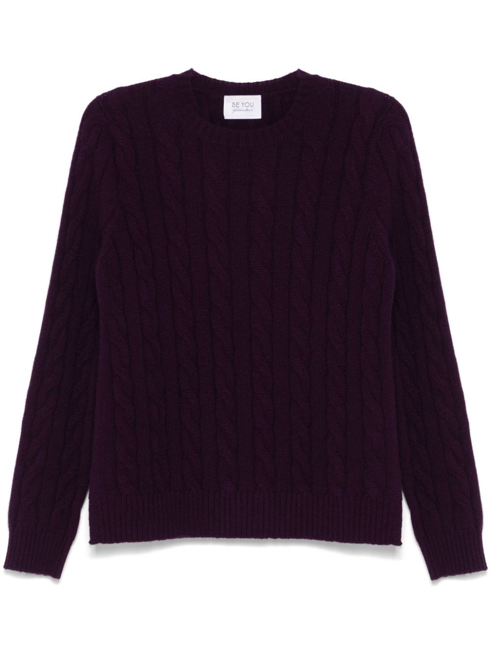 Be You Cable Knit Sweater In Purple