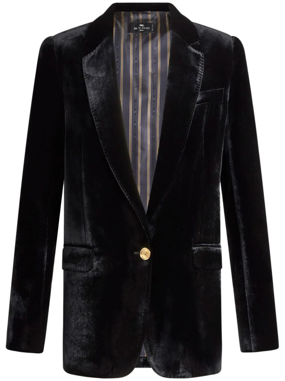 Shop Etro Velvet Jacket In Black  