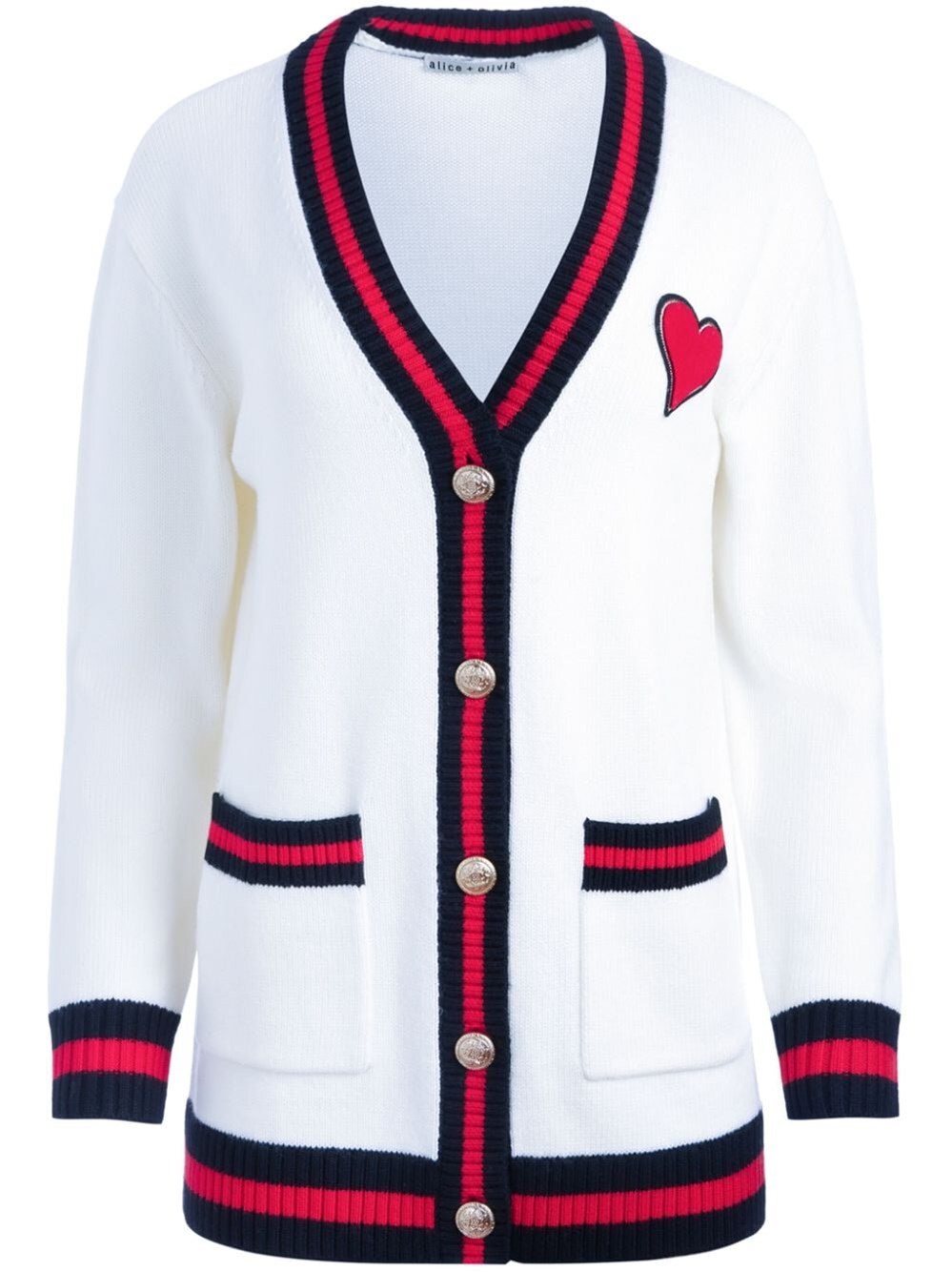 Alice And Olivia Bradford Cardigan In White