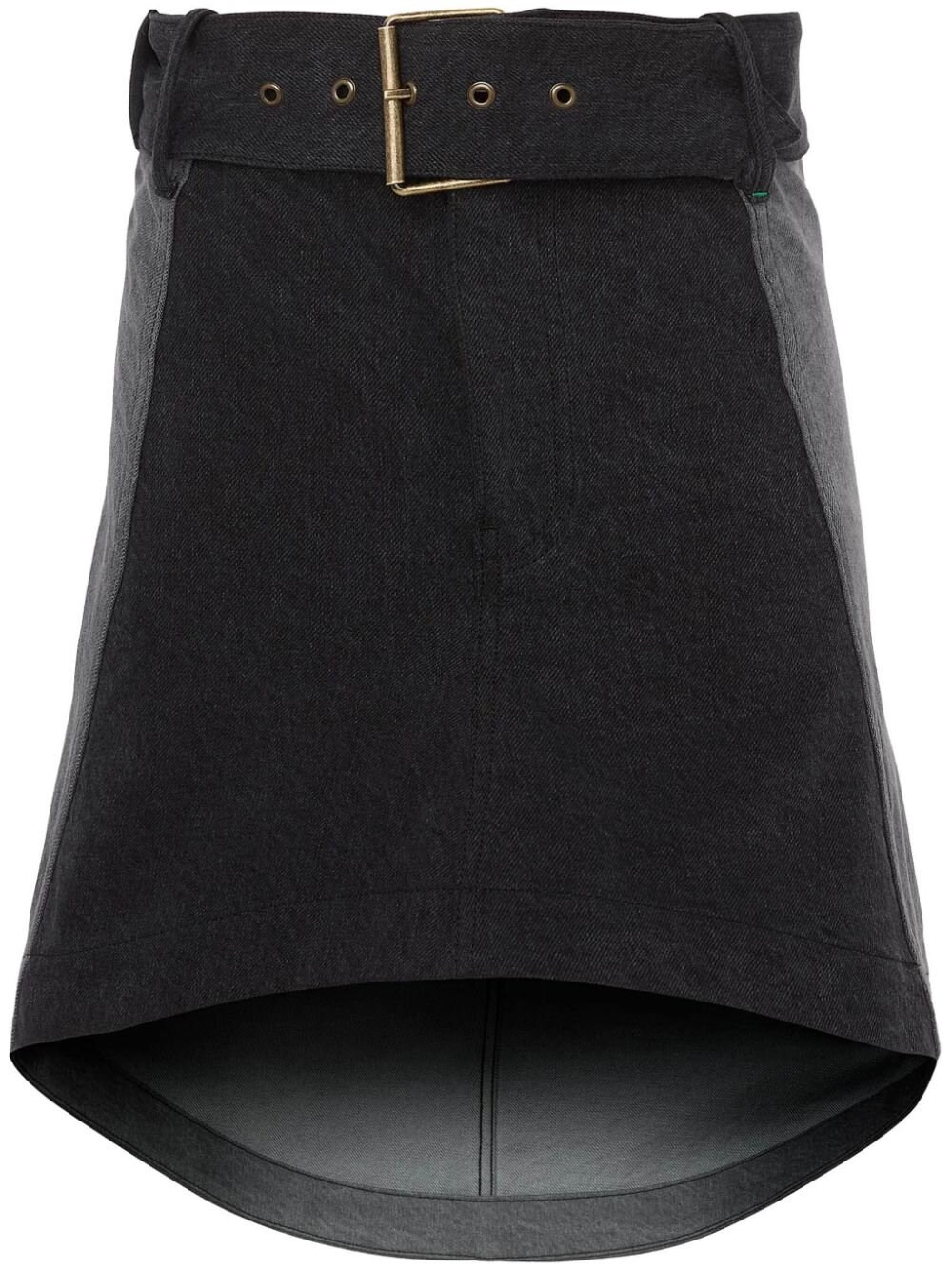 Jw Anderson Denim Belted Mini Skirt In Gray