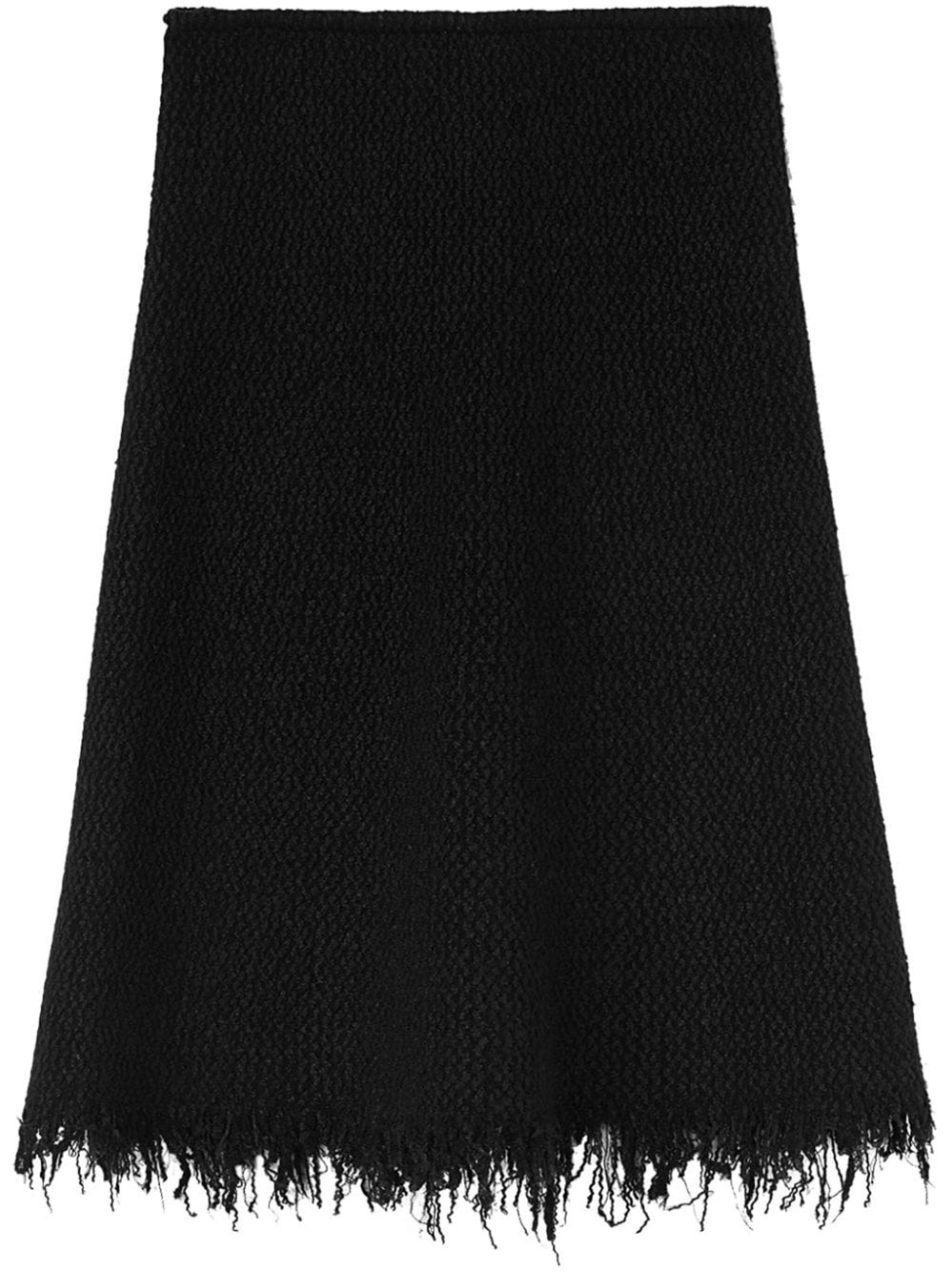 Jil Sander A-line Frayed-detail Skirt In Black  