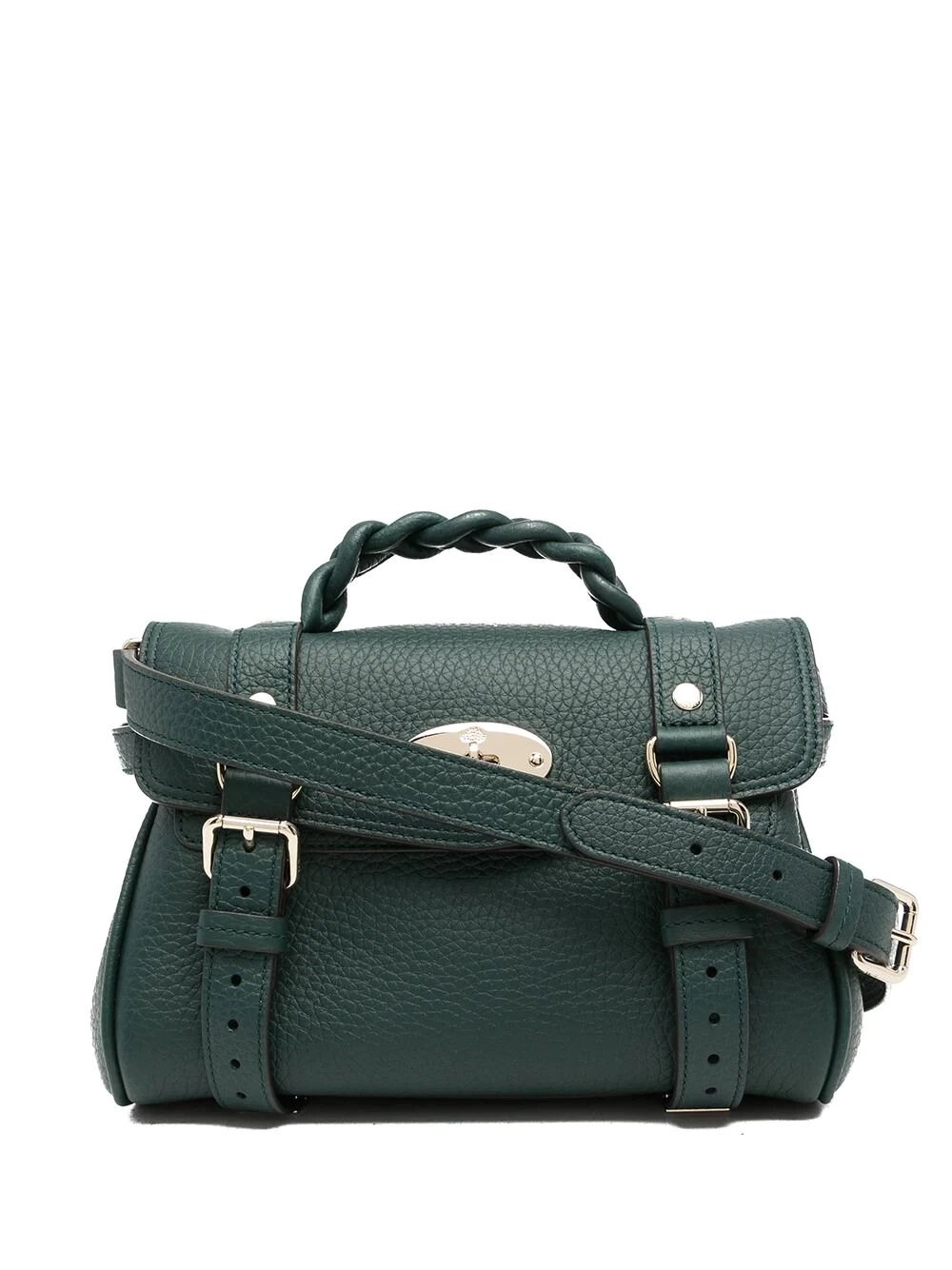 Mulberry Mini Alexa Green Leather Crossbody Bag In Green