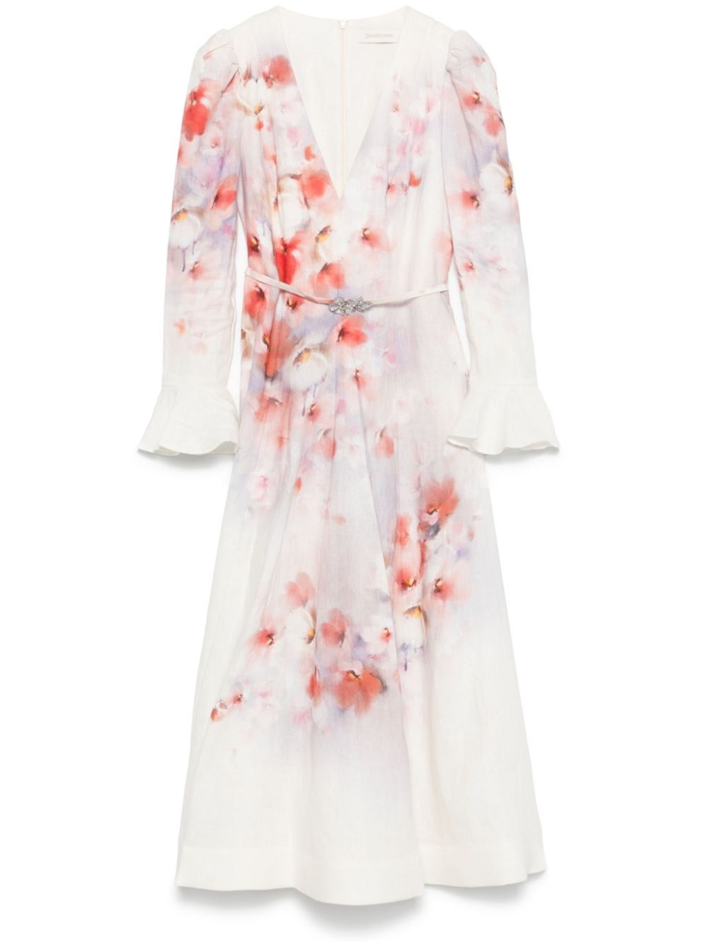 Shop Zimmermann Crush Printed Dress In White
