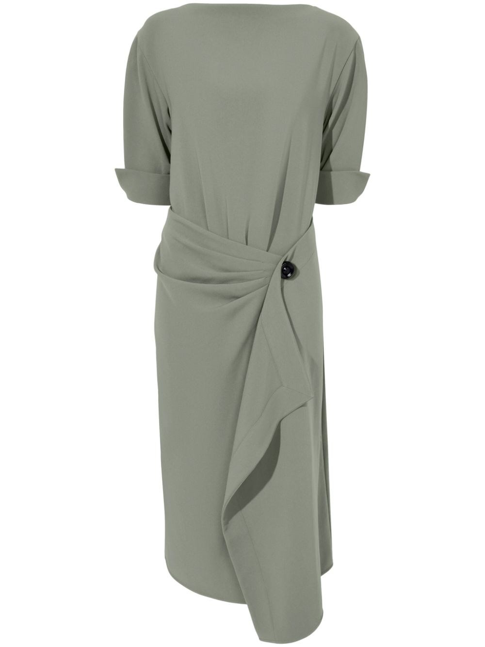 Proenza Schouler Maisie Dress In Matte Viscose Crepe In Wood In Green