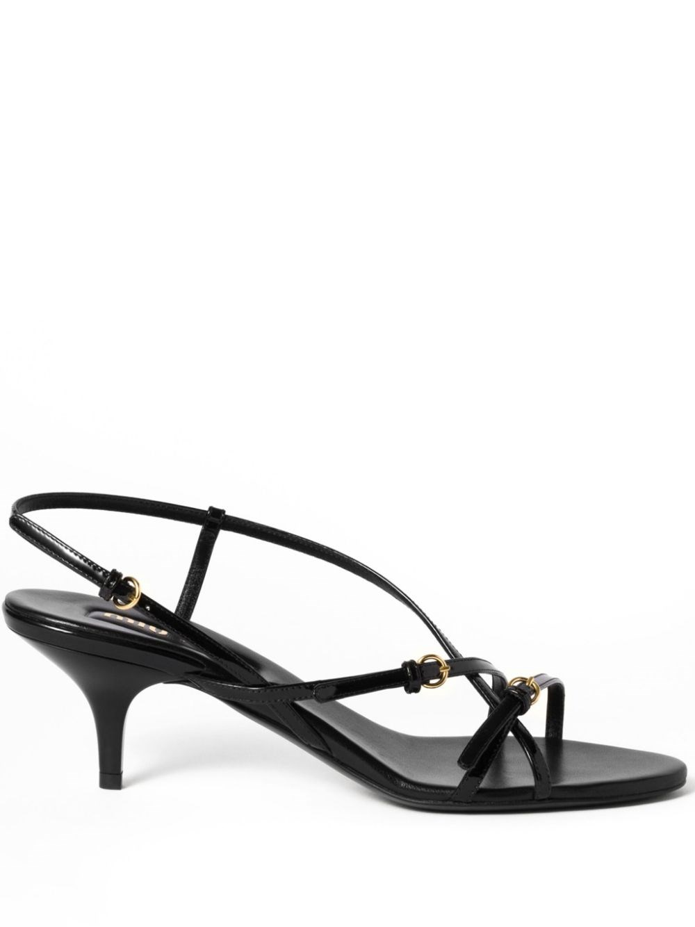 Shop Miu Miu Sandali In Vernice Con Fibbie In Black
