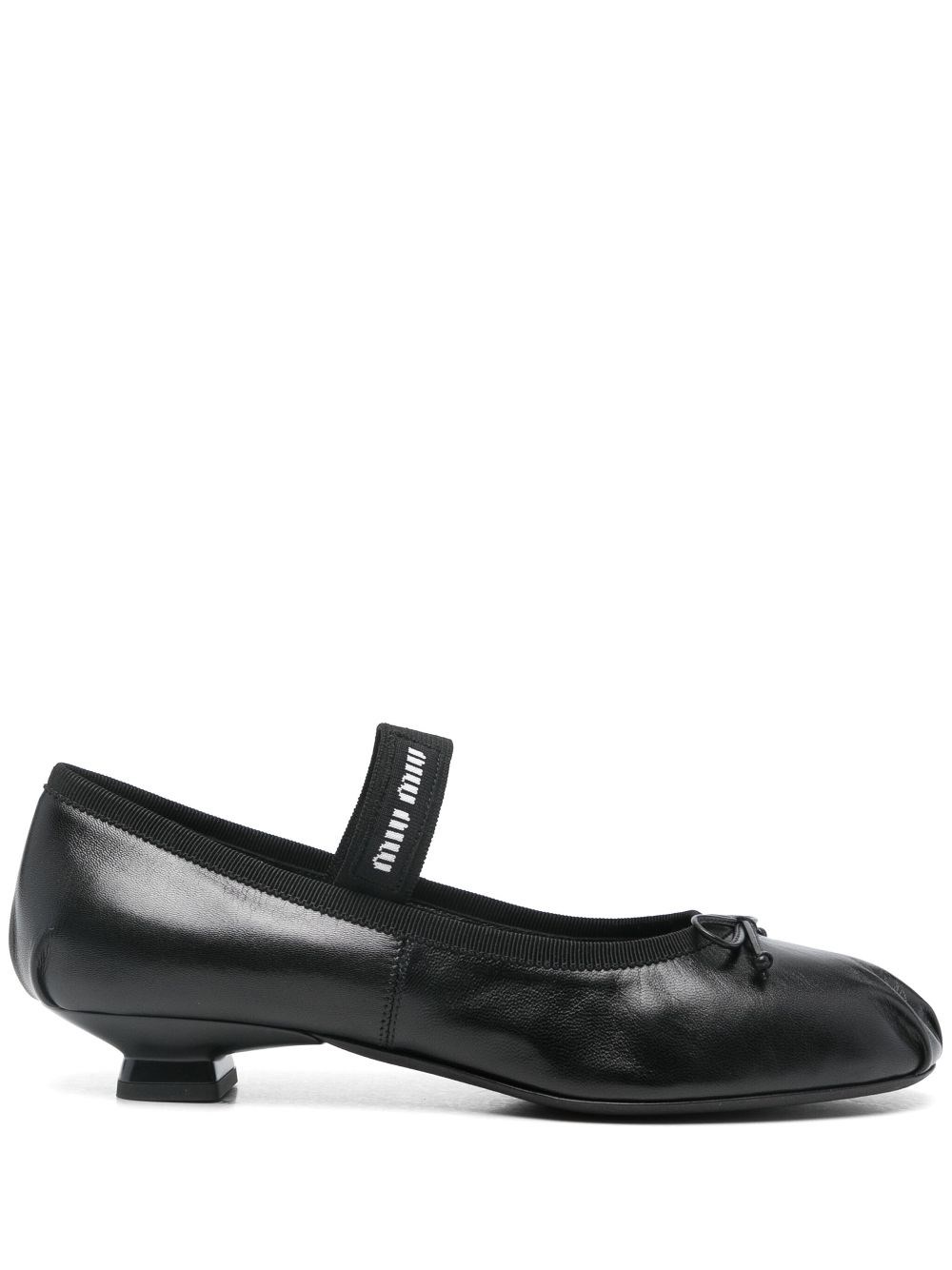 Shop Miu Miu Heel Ballerina In Black
