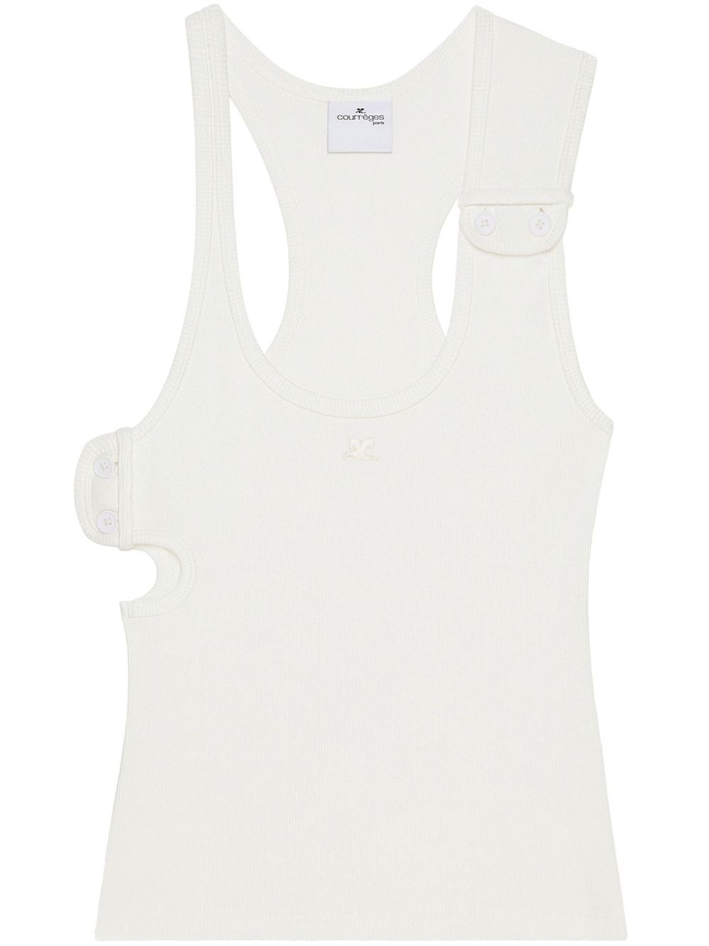 Courrèges Double Bucket Tank Top In White