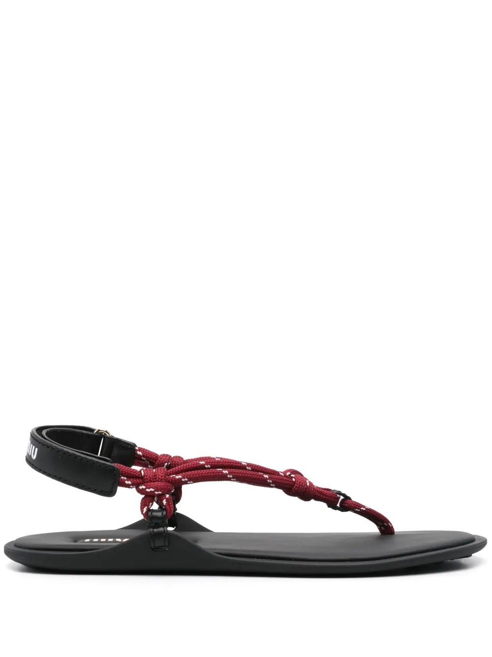 Shop Miu Miu Riviere Tounge Sandal In Bordeaux