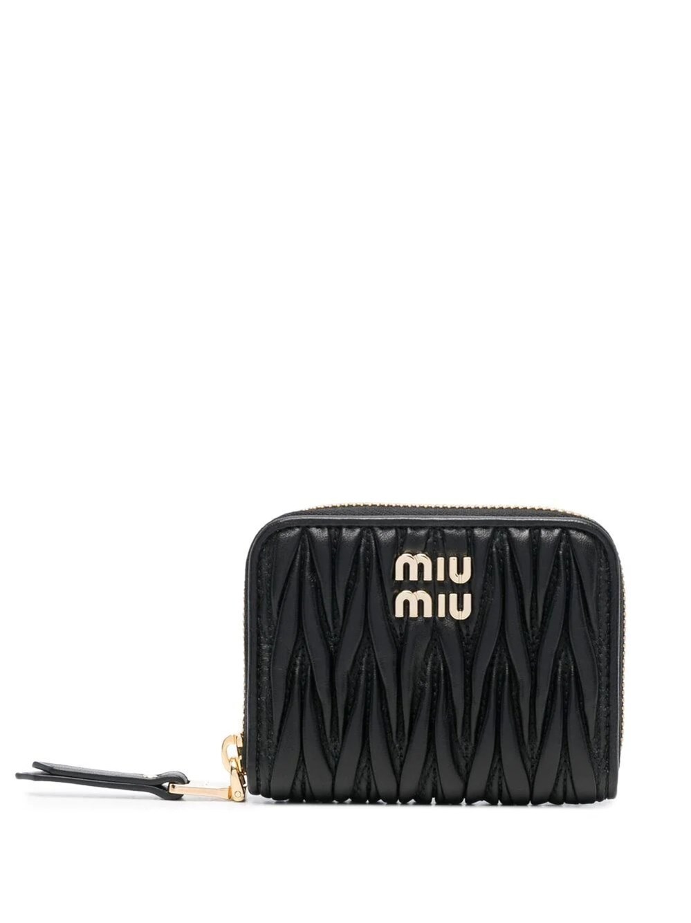 Miu Miu Matelasse' Wallet In Black