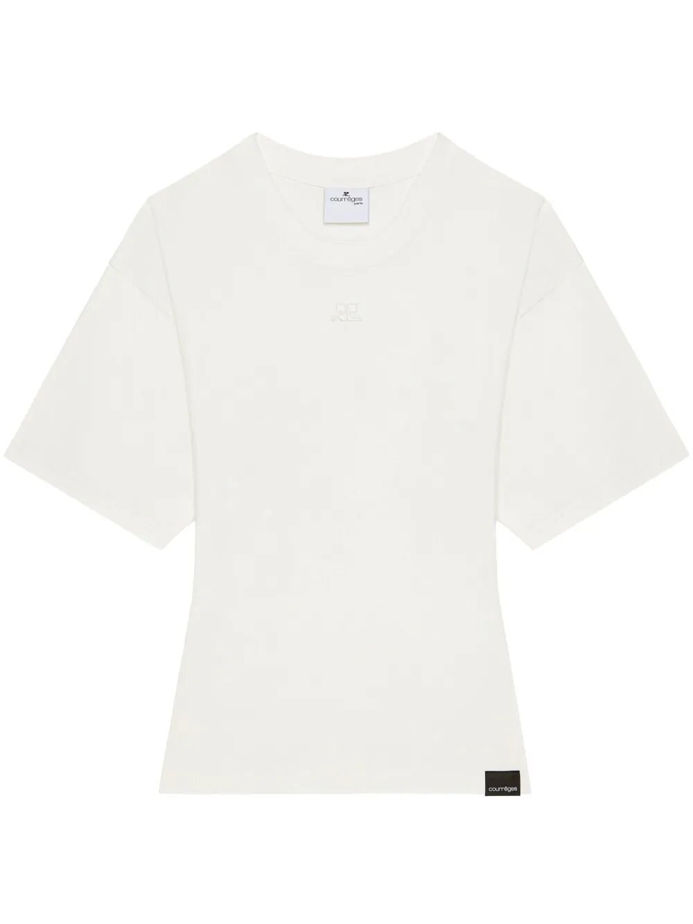 Shop Courrèges Twist Asymetrical Tee In White