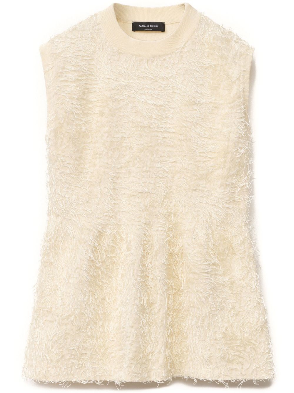 Fabiana Filippi Frayed-effect Viscose Sweater In White