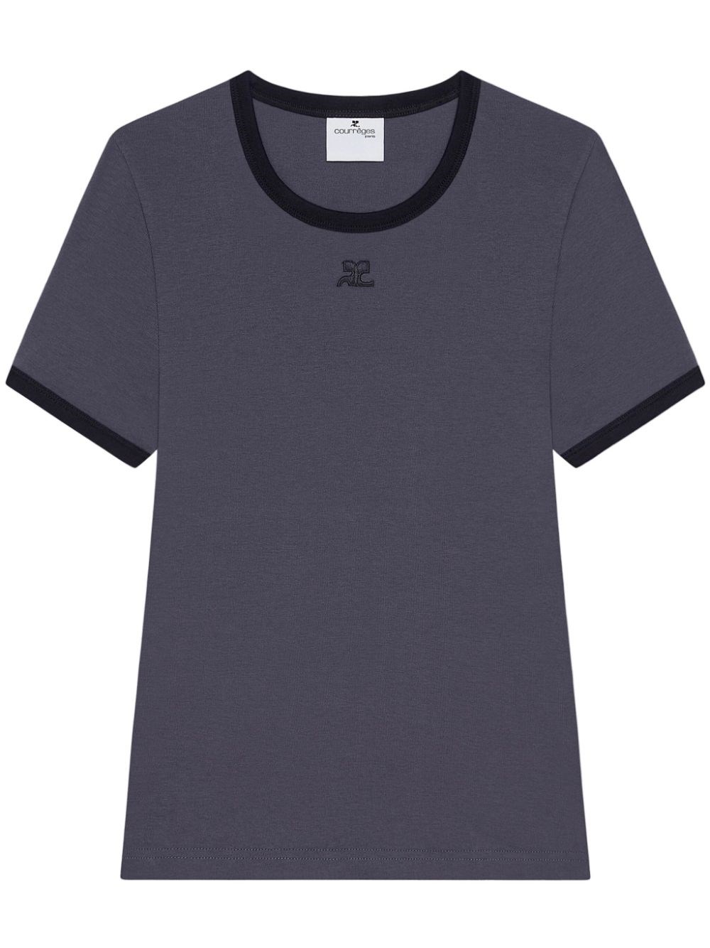 Shop Courrèges Signature Contrast Tee In Denim