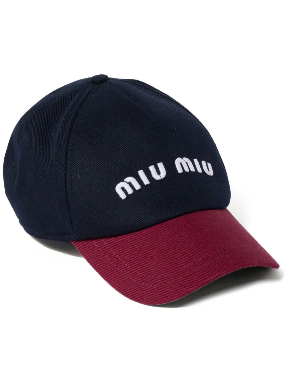 Shop Miu Miu Two Tone Cap In Bordeaux
