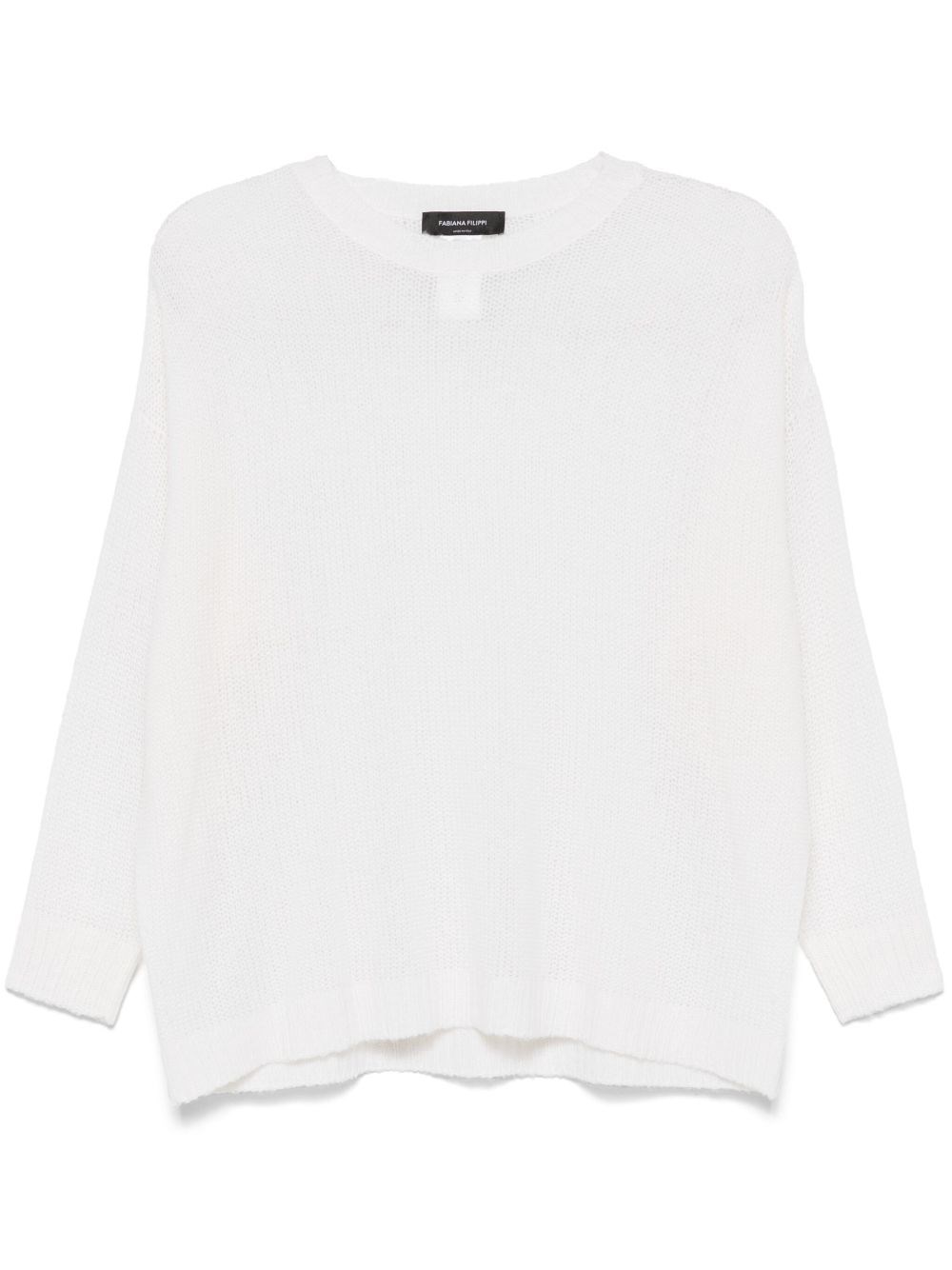 Shop Fabiana Filippi Silk And Cashmere Sweater In White
