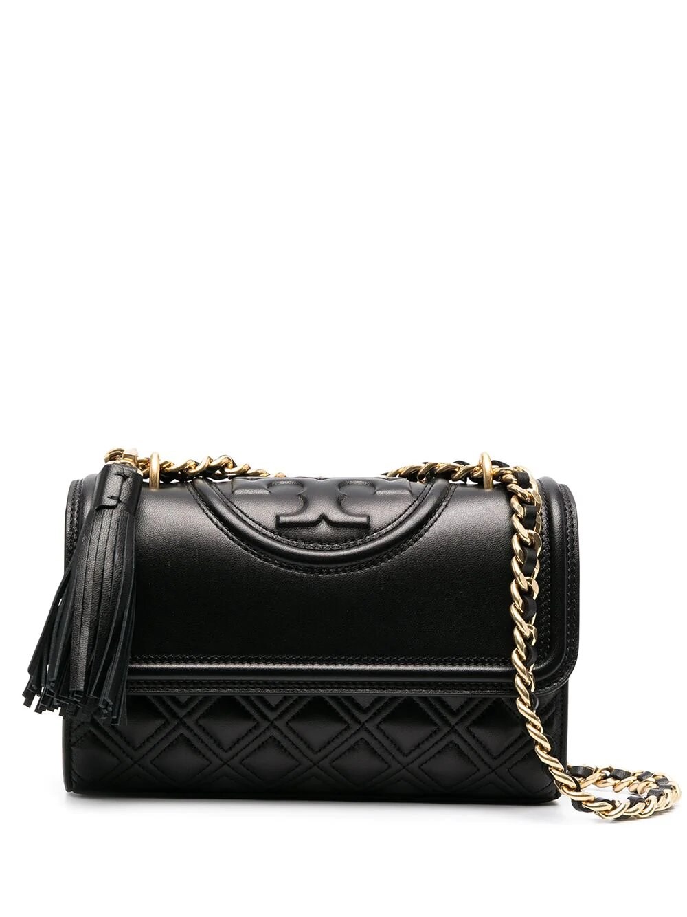 Shop Tory Burch Fleming Small Convertible In Black  