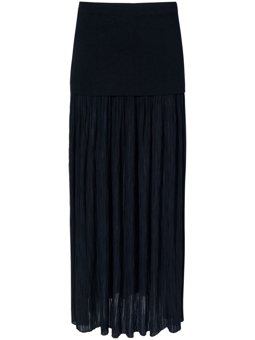 Proenza Schouler Paige Pleated Crepe Chiffon Skirt In Black In Black  