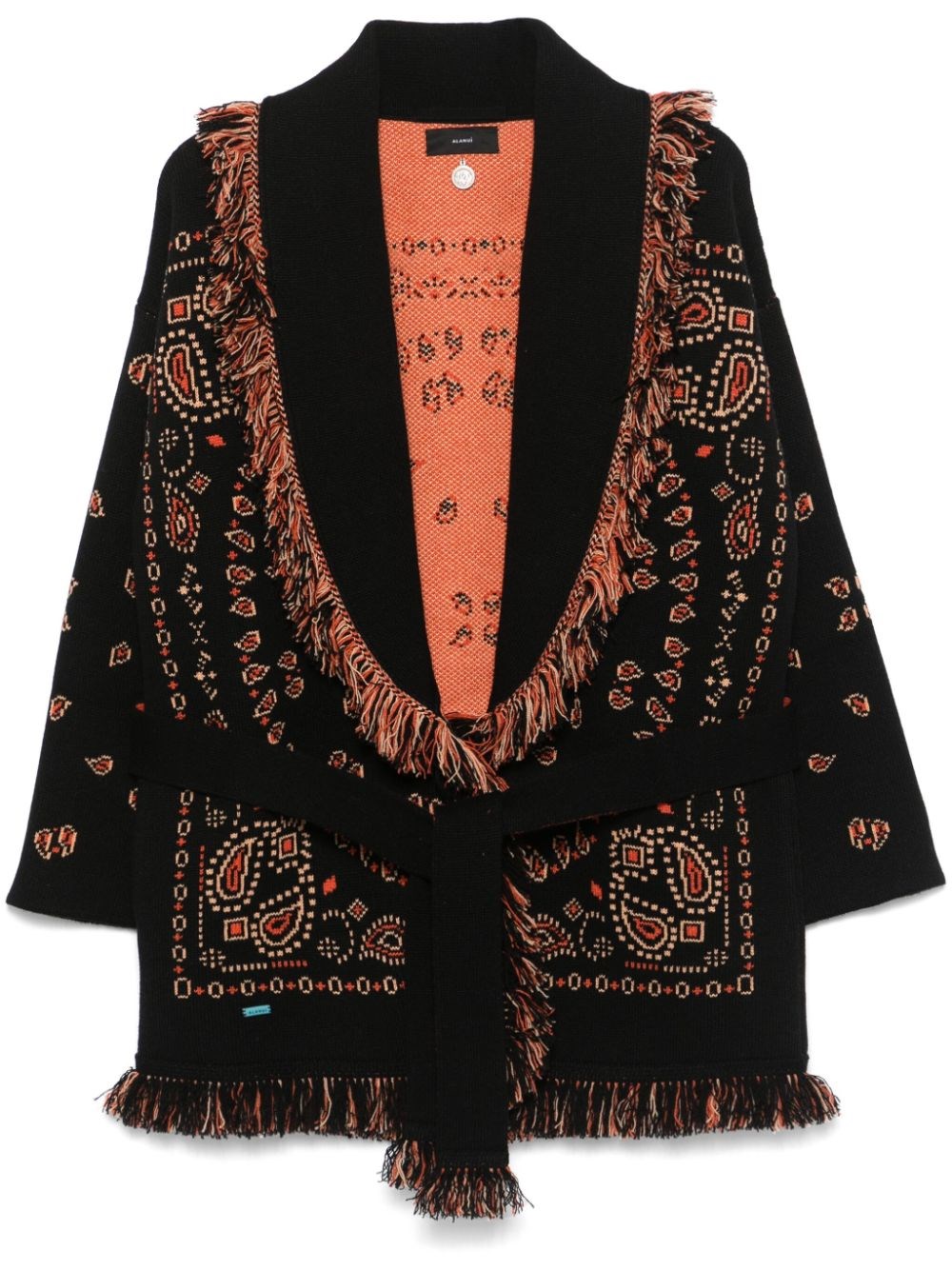 Alanui Intricately Patterned Black Cashmere Sweater In Black