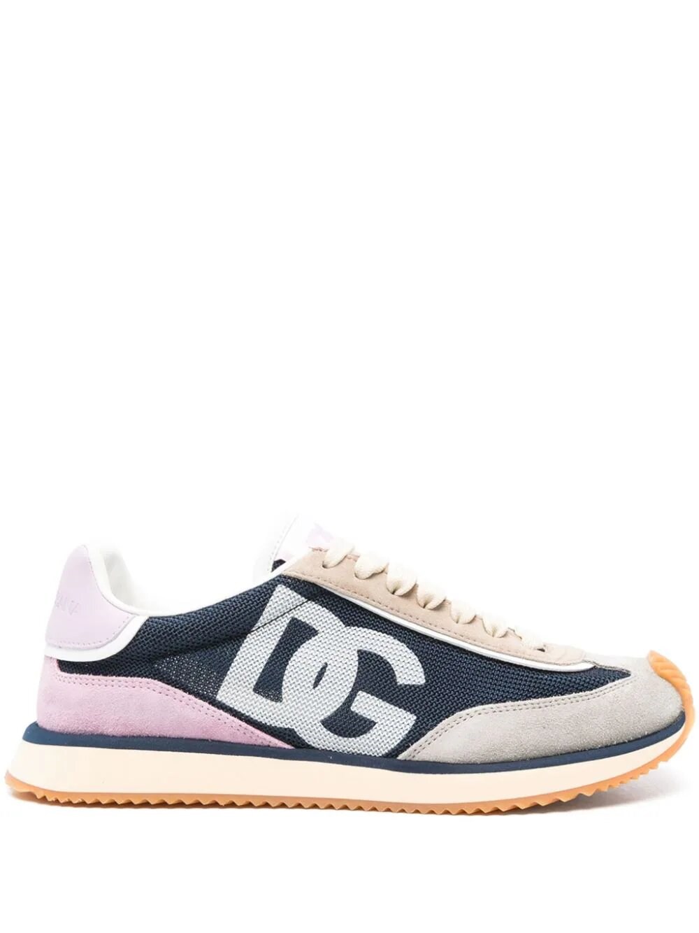 Dolce & Gabbana Cushion Sneakers With Mesh And Suede In Blue