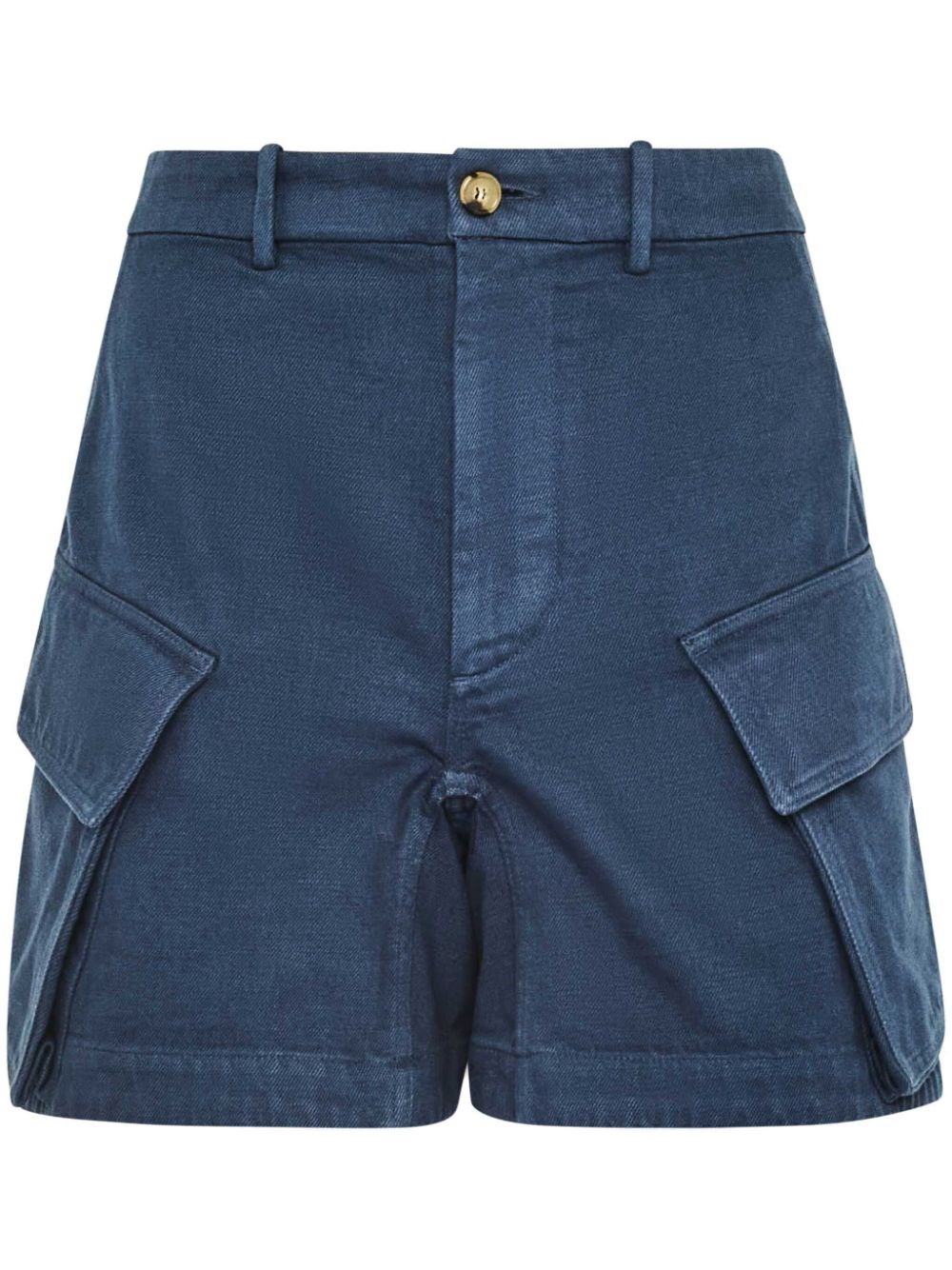 Shop Jw Anderson High Waist Cargo Shorts In Denim