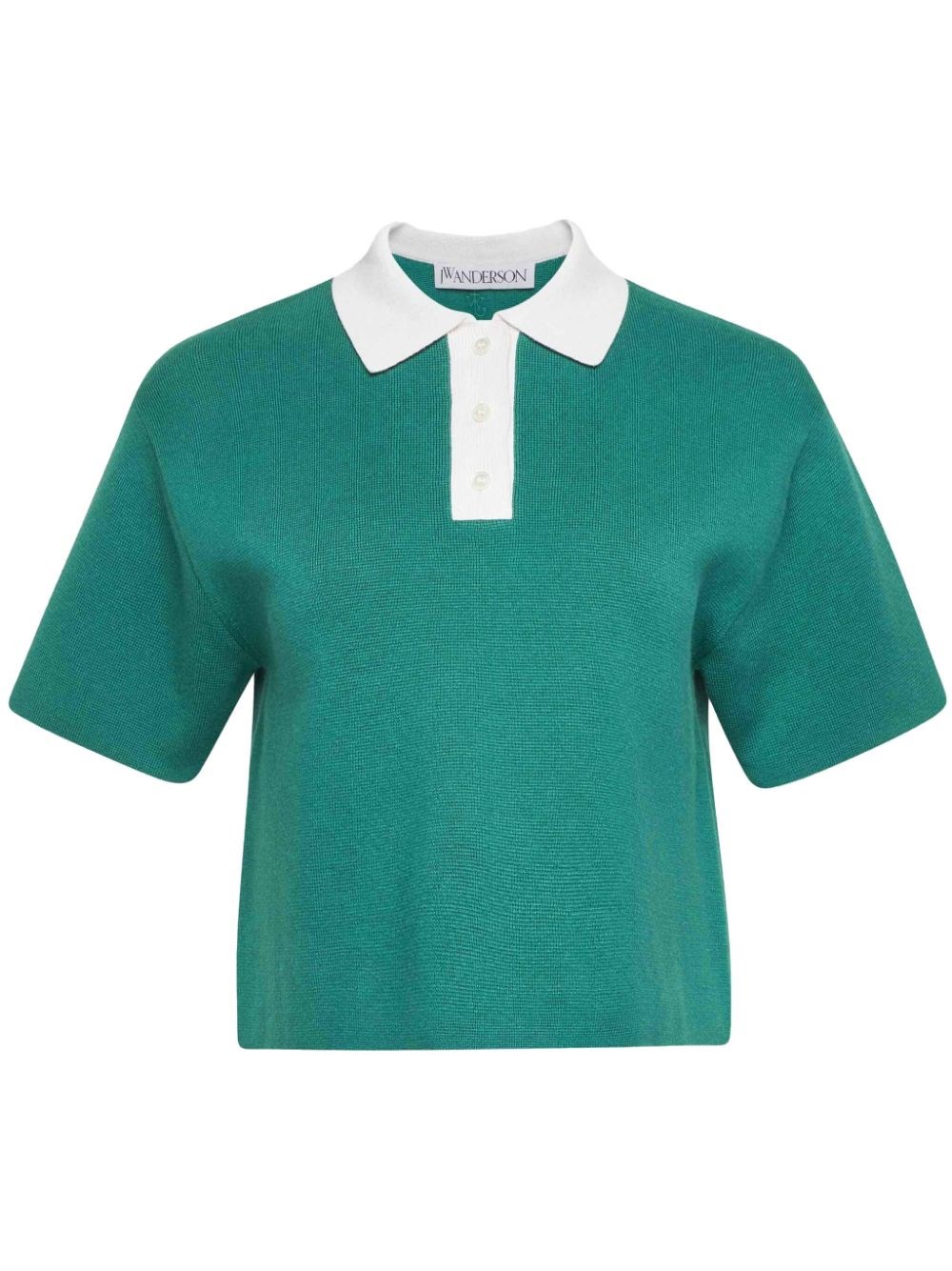 JW ANDERSON CROPPED KNITTED POLO TOP