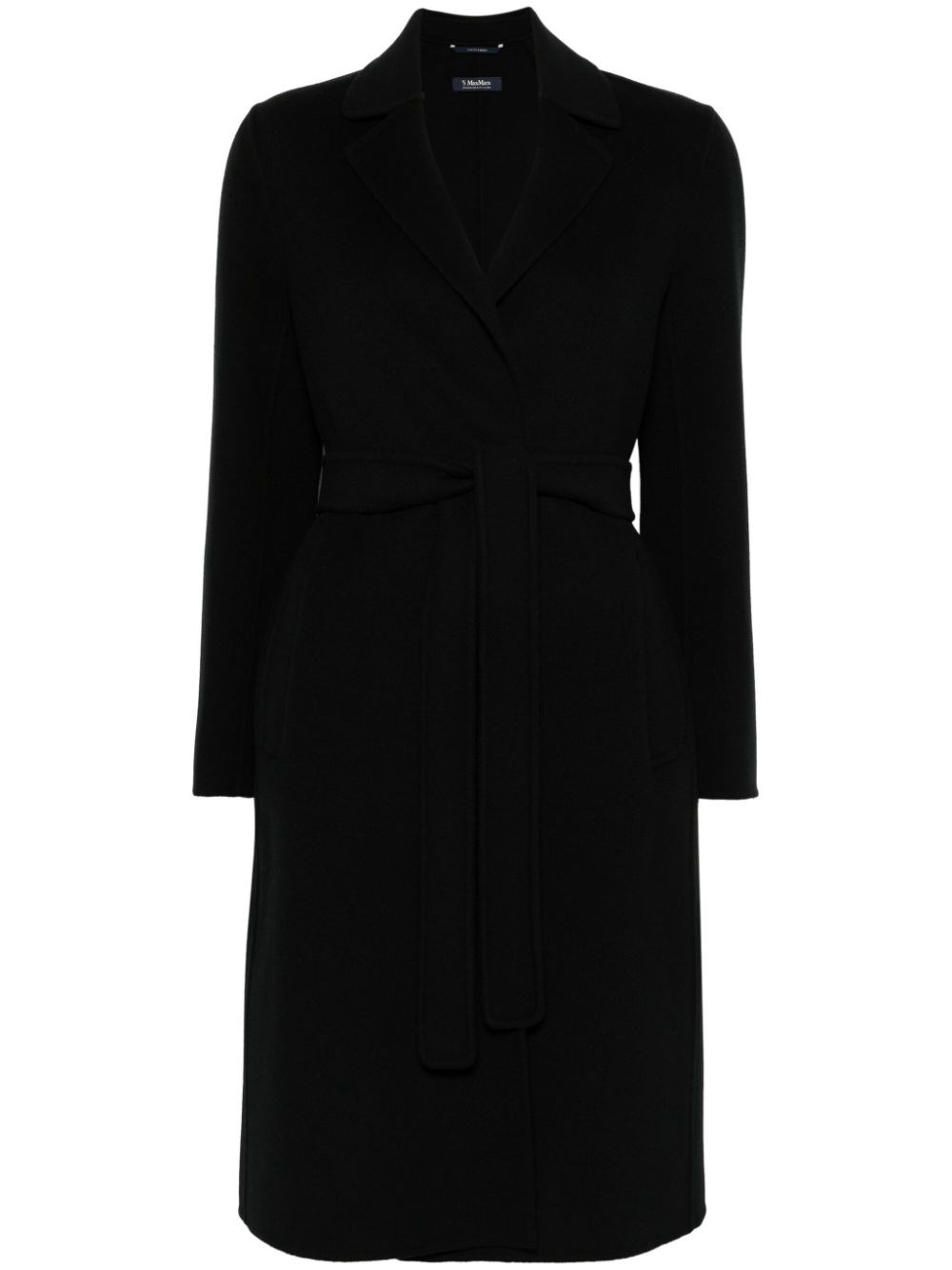 's Max Mara Wool Coat With Detachable Waist Strap In Black
