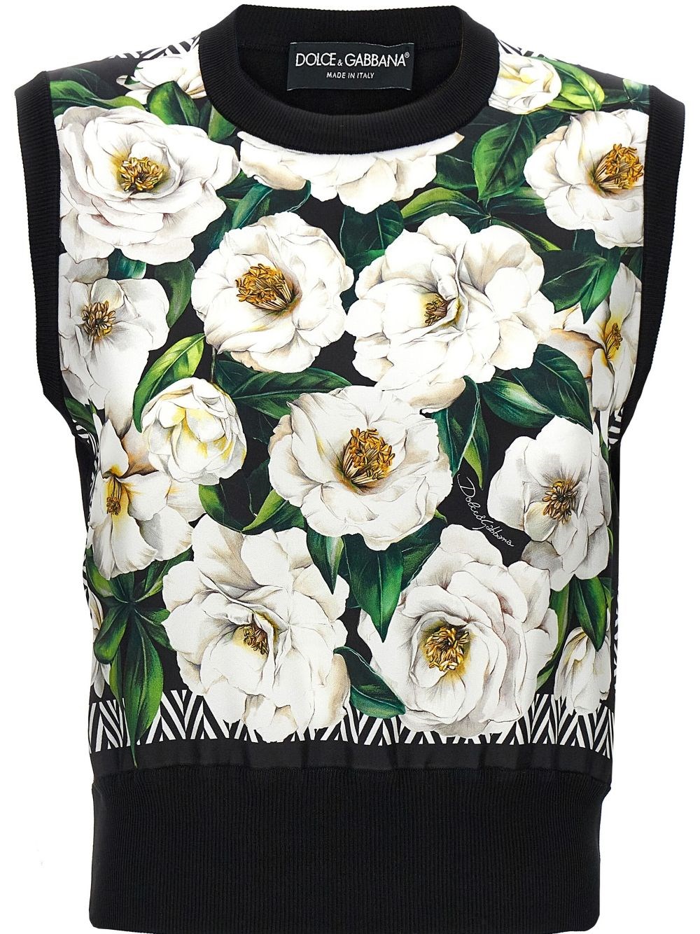 Dolce & Gabbana Floral Print Sweater In Black