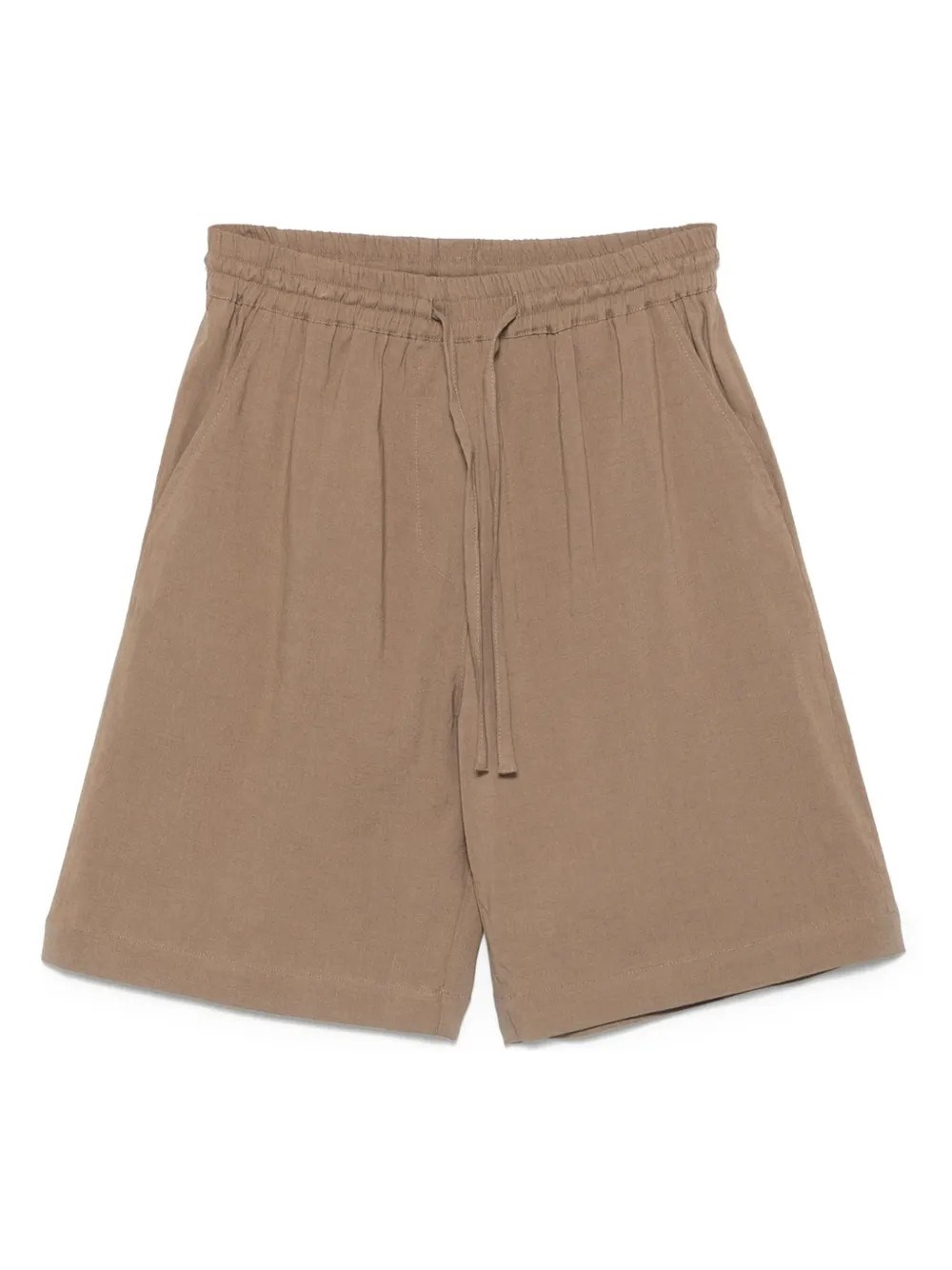 Shop Fabiana Filippi Linen Shorts In Brown