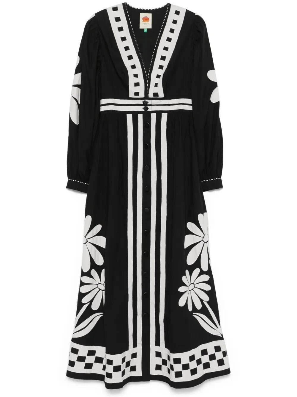 FARM RIO NATURE BLACK MAXI DRESS