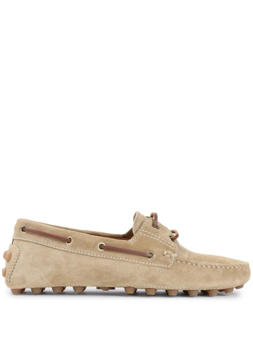 Shop Tod's Boat Gommino Bubble In Suede In Brown