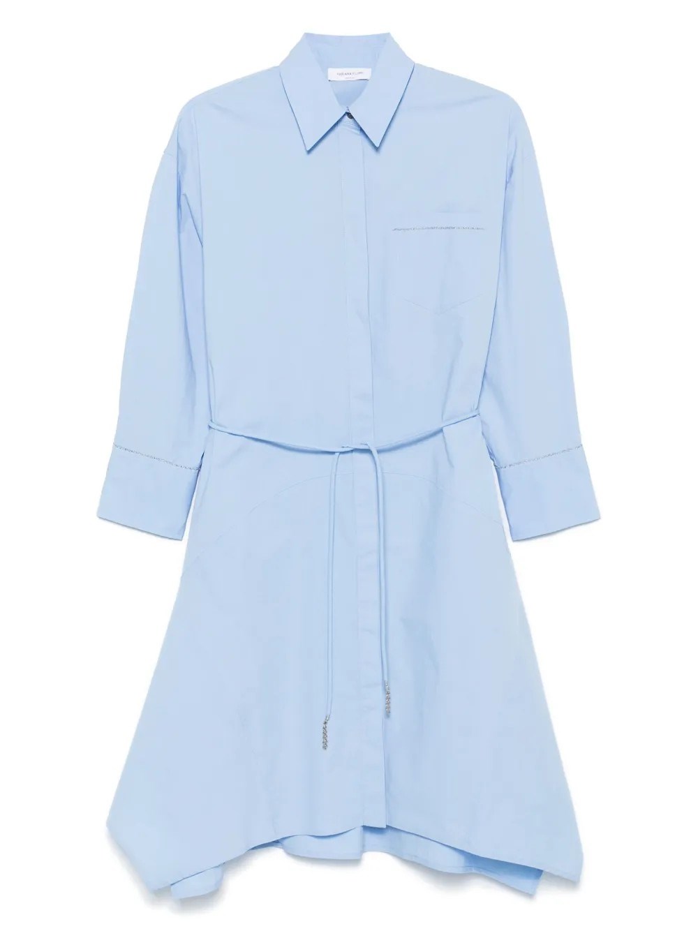 Fabiana Filippi Chain-link Detail Midi Dress In Light Blue