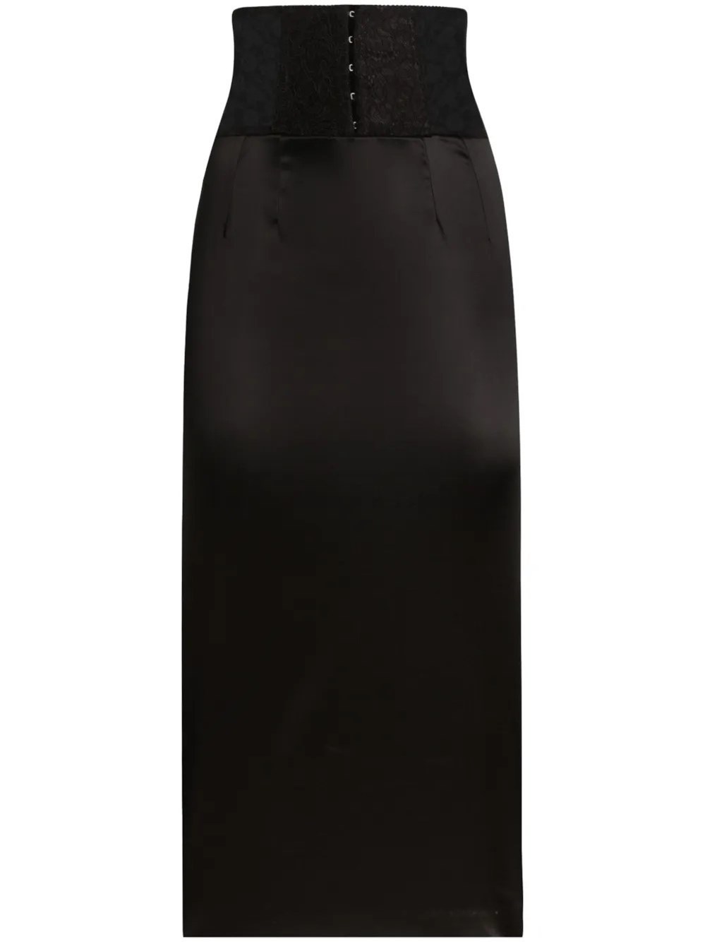 Dolce & Gabbana Central Split-hem Wool Midi Pencil Skirt In Black