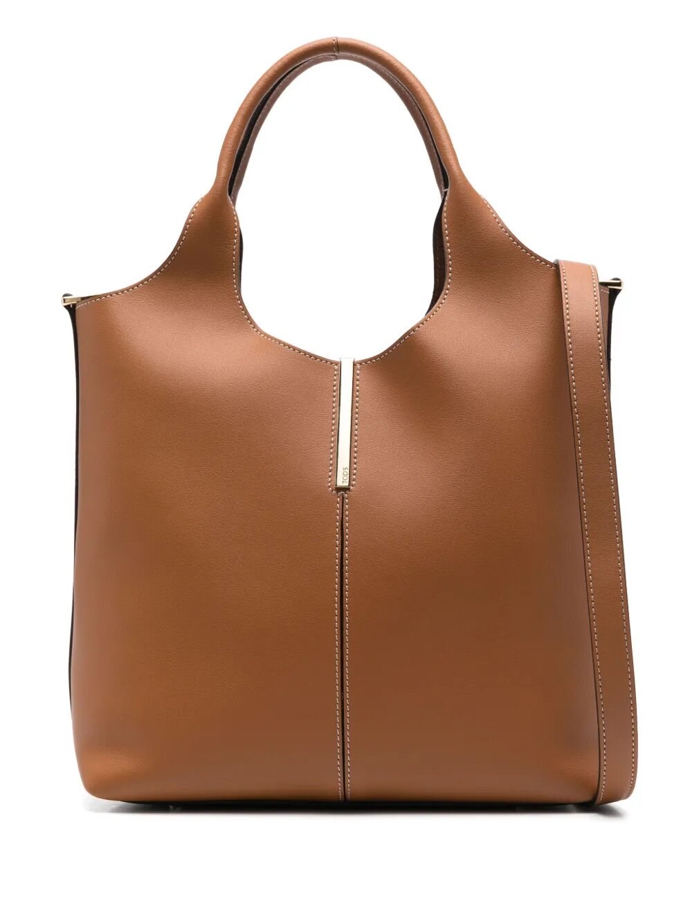 Shop Tod's Leather Tote In Brown
