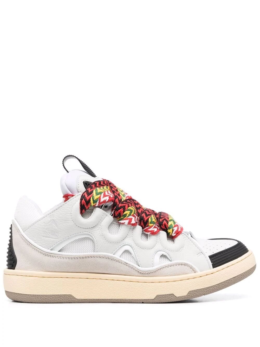 Lanvin Exaggerated Silhouette Leather And Rubber Sneakers In White