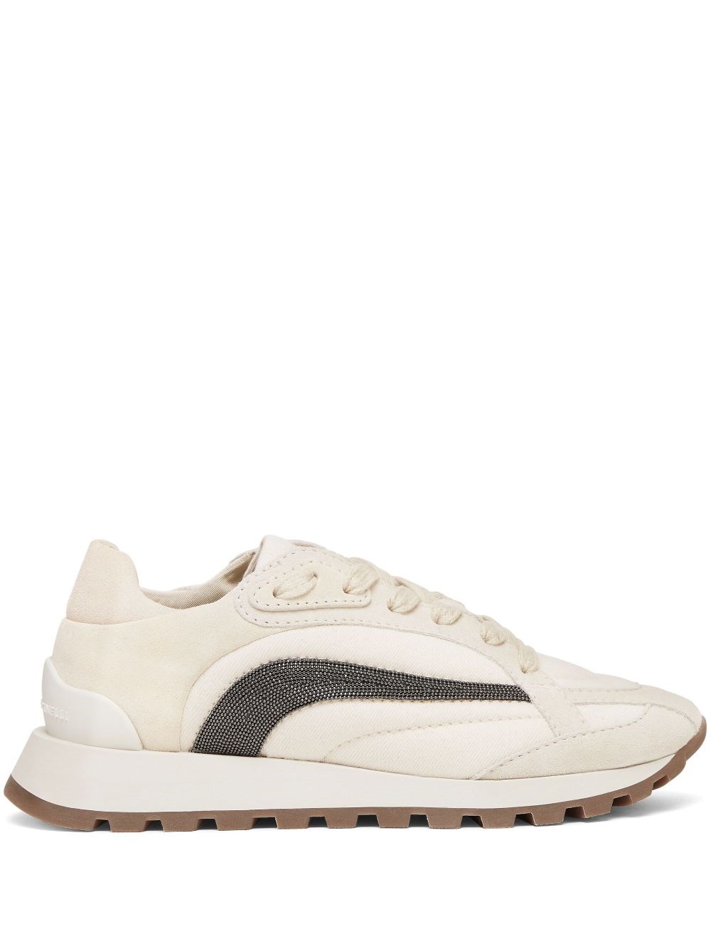 Brunello Cucinelli Beige Monile Sneakers In White