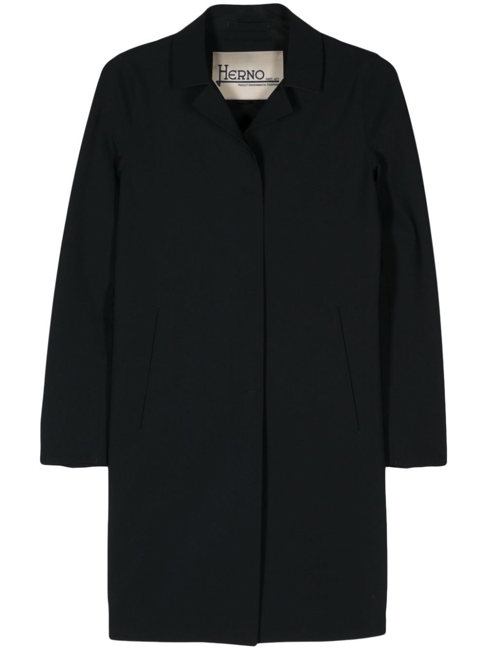 Herno One Breasted Coat In Black